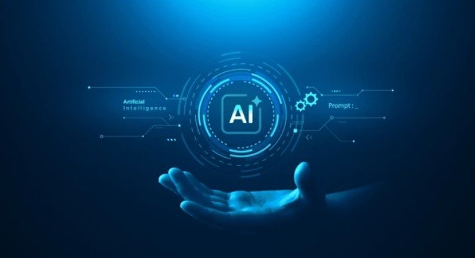 ai automation software dashboard laptop modern workspace